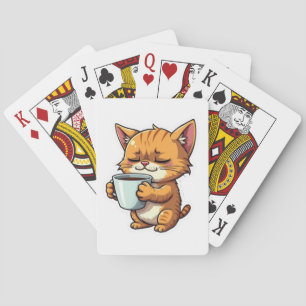 Cat grappig pokerkaarten