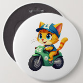 Cat grappig ronde button 6,0 cm (Voorkant /achterkant)