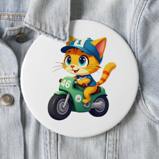 Cat grappig ronde button 6,0 cm (In situ)