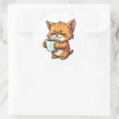 Cat grappig ronde sticker (Tas)