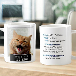 Cat Grappige nieuwigheid Mugshot gepersonaliseerde Koffiemok