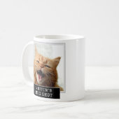 Cat Grappige nieuwigheid Mugshot gepersonaliseerde Koffiemok (Voorkant links)
