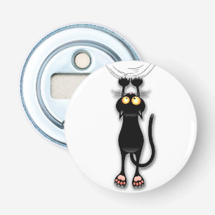 Cat grappige tekenspatiëring button flesopener