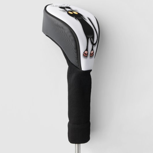 Cat grappige tekenspatiëring golfheadcover (Schuin)