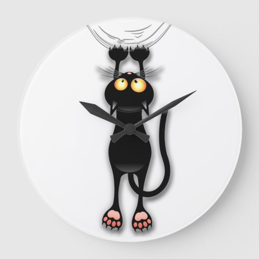 Cat grappige tekenspatiëring grote klok (Voorkant)