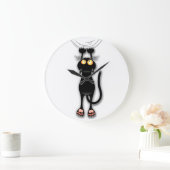 Cat grappige tekenspatiëring grote klok (Huis)