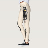 Cat grappige tekenspatiëring leggings (Links)
