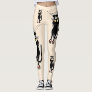 Cat grappige tekenspatiëring leggings