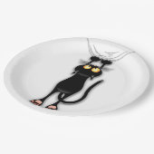 Cat grappige tekenspatiëring papieren bordje (Gekanteld)