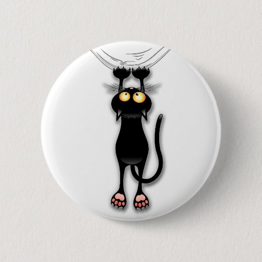Cat grappige tekenspatiëring ronde button 5,7 cm (Voorkant)