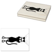 Cat grappige tekenspatiëring rubberstempel (Gestempeld)