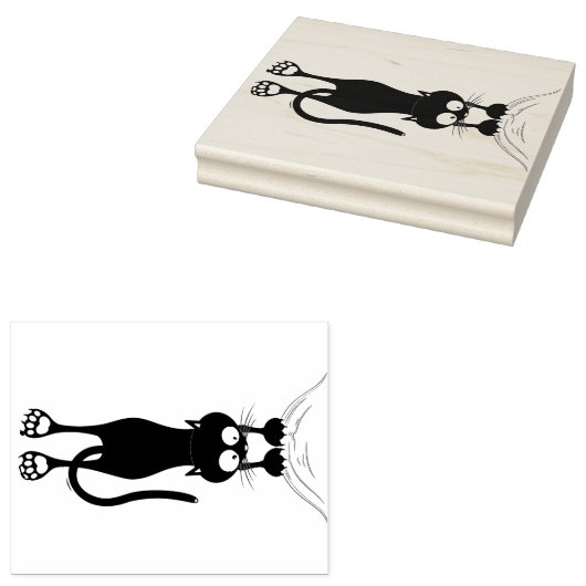 Cat grappige tekenspatiëring rubberstempel (Gestempeld)