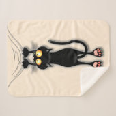 Cat grappige tekenspatiëring sherpa deken (Voorkant (horizontaal))