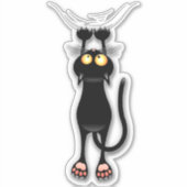 Cat grappige tekenspatiëring sticker (Voorkant)