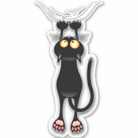 Cat grappige tekenspatiëring sticker (Voorkant)