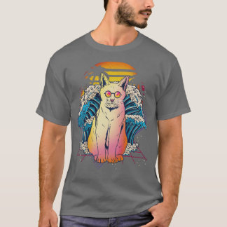 Cat Great Wave Anime T-shirt