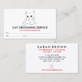 Cat Green eye Appointherinnering Visitekaartje (Voorkant / Achterkant)