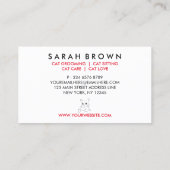 Cat Green eye Appointherinnering Visitekaartje (Achterkant)