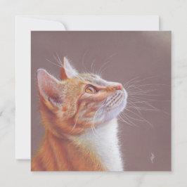 Cat Greeting Card. Ginger Kitty Feestdagenkaart