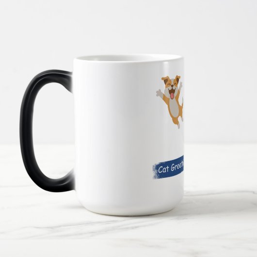 Cat Greeting Morphing Coffee Cup Magische Mok (Links)