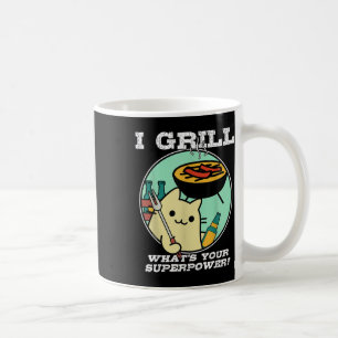 Cat Grilling Superpower Camping BBQ Grappig Koffiemok