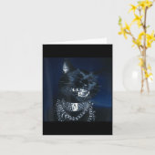 Cat Grillz Funny Kitten Meme Cat Smiling Brain Rot Kaart (Gele Bloem)