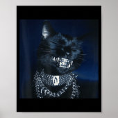 Cat Grillz Funny Kitten Meme Cat Smiling Brain Rot Poster (Voorkant)