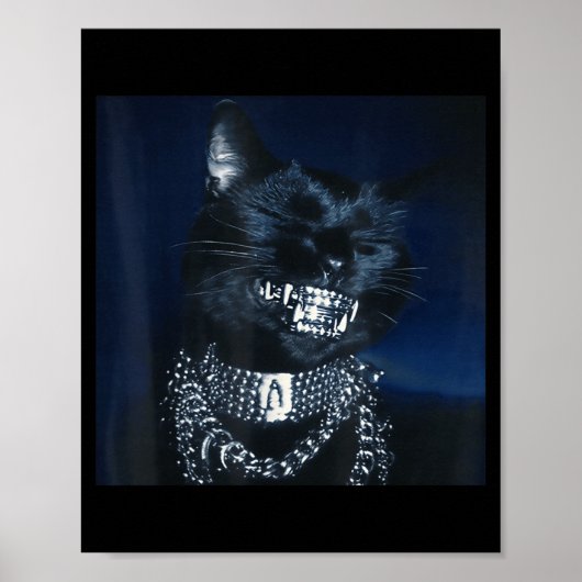 Cat Grillz Funny Kitten Meme Cat Smiling Brain Rot Poster (Voorkant)