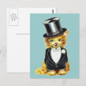 Cat Groom Briefkaart (Voorkant / Achterkant)