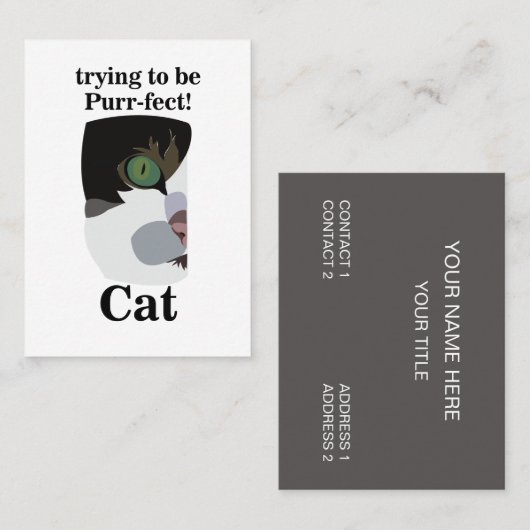 Cat Groomer Veterinary Pet Visitekaartje (Voorkant / Achterkant)