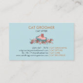 Cat Grooming Service Bath Cute Visitekaartje (Achterkant)