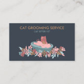 Cat Grooming Service Bath Cute Visitekaartje (Voorkant)
