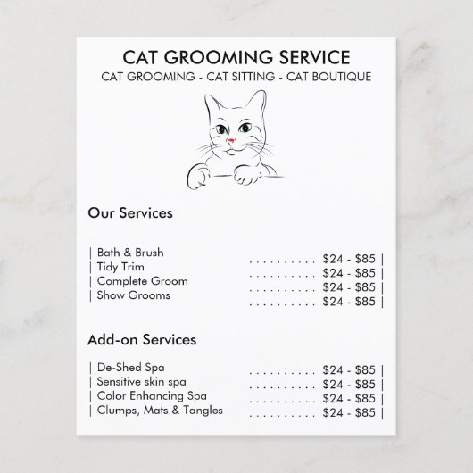 Cat groomoming Service modern Flyer (Voorkant)