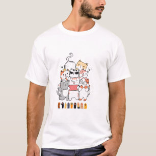 Cat Group Design T-shirt
