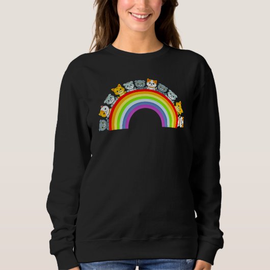 Cat Group Rainbow Cat Lover Funny Trui (Voorkant)