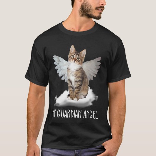 cat guardian angel wing cloud present t-shirt (Voorkant)