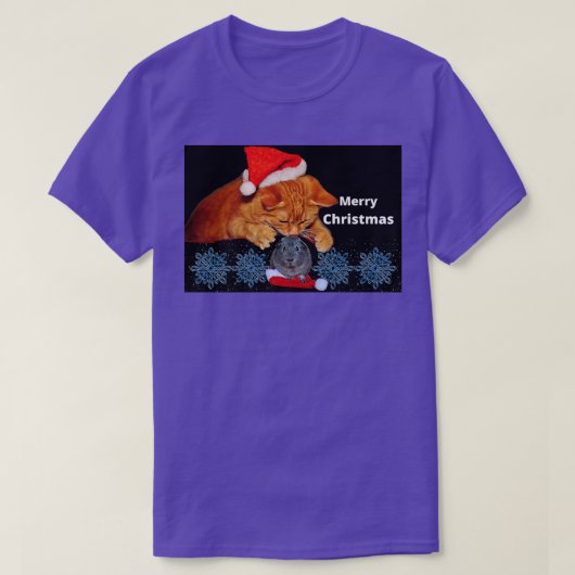 Cat Guinea Pig Merry Kerstmis Funny Animal Design T-shirt (Design voorkant)