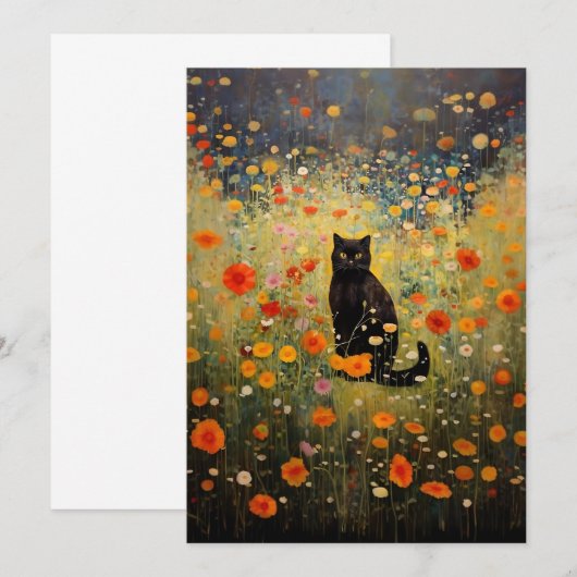 Cat Gustav Klimt Kaart (Voorkant / Achterkant)