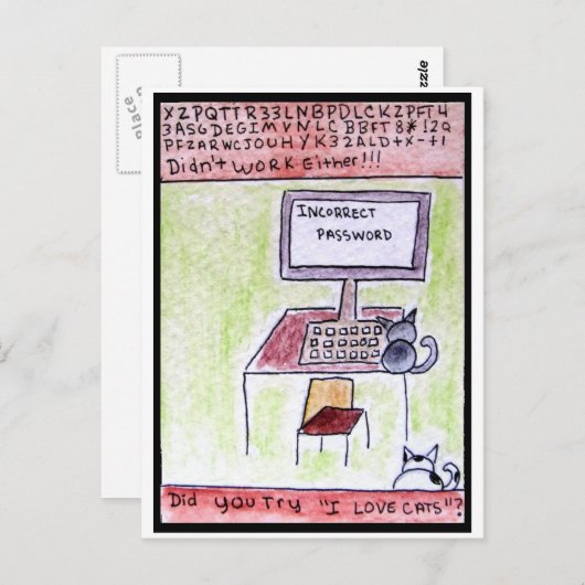 Cat Hackers Briefkaart (Voorkant / Achterkant)