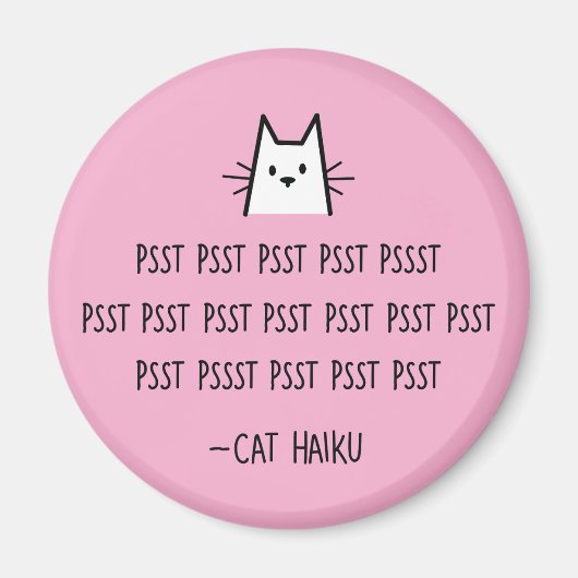 Cat Haiku ronde magneet (Voorkant)