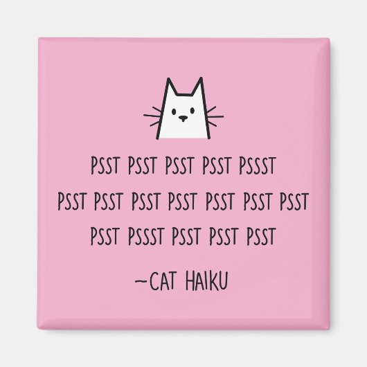 Cat Haiku vierkante magneet (Voorkant)