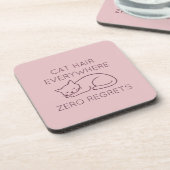 Cat hair everywhere zero regrets bier onderzetter (Linkerzijde)