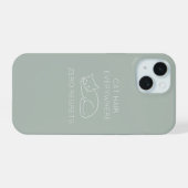 Cat hair everywhere zero regrets iPhone 15 case (Achterkant horizontaal)