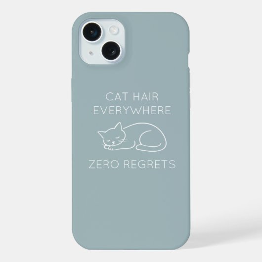 Cat hair everywhere zero regrets iPhone hoesje (Achterkant)
