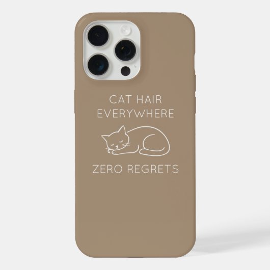 Cat hair everywhere zero regrets iPhone hoesje (Achterkant)