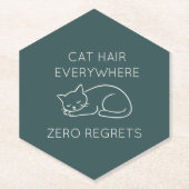 Cat hair everywhere zero regrets kartonnen onderzetters (Voorkant)