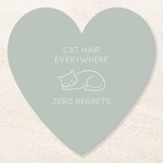 Cat hair everywhere zero regrets kartonnen onderzetters (Voorkant)