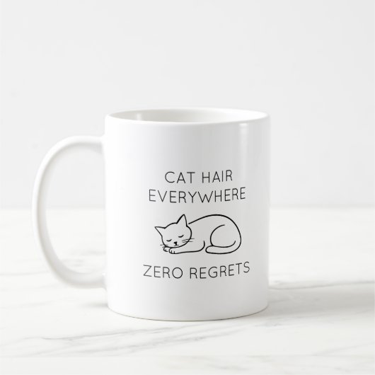 Cat hair everywhere zero regrets koffiemok (Links)