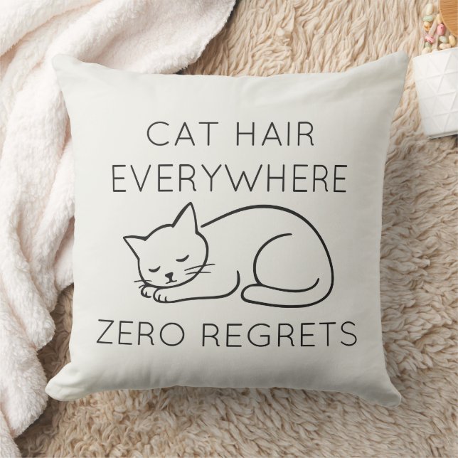 Cat hair everywhere zero regrets kussen (Deken)
