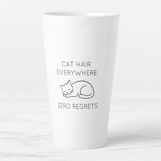 Cat hair everywhere zero regrets latte mok (Voorkant)